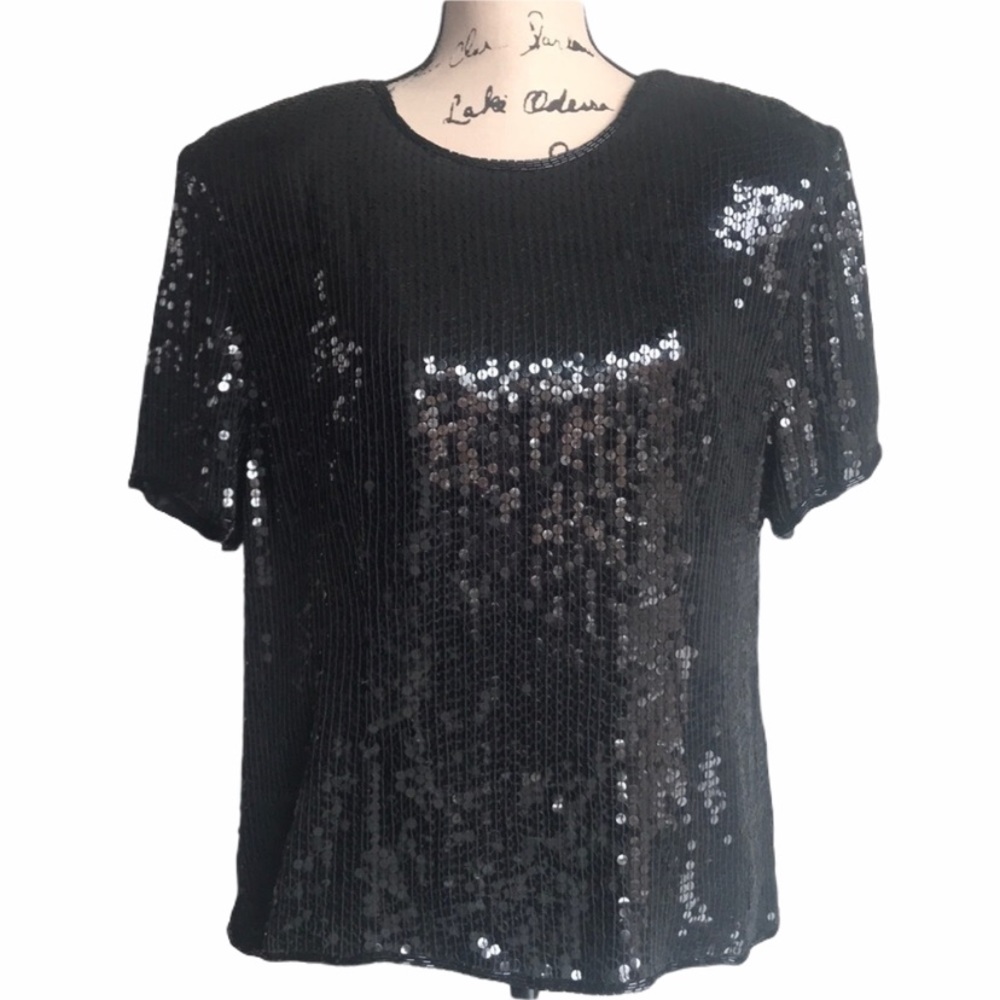 Talbots silk sequin blouse